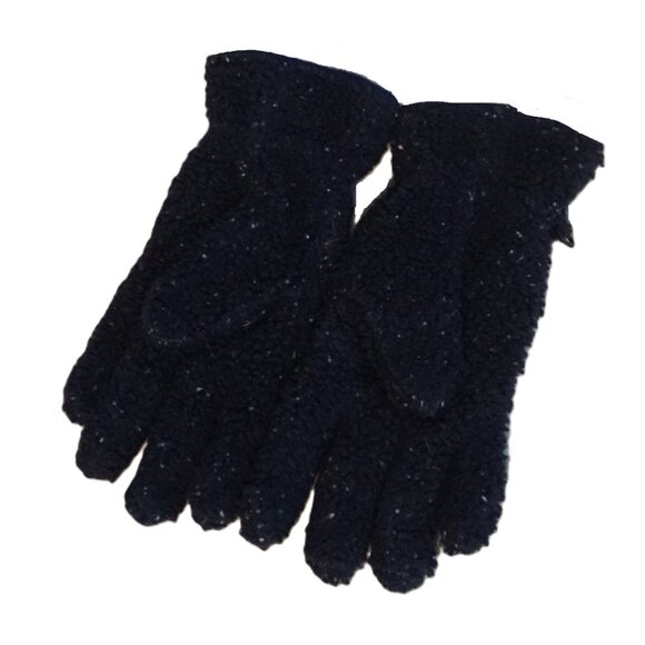 London Fog Navy Speckled Sherpa Gloves Fleece Lined Boys Large (12-15) - Picture 2 of 6